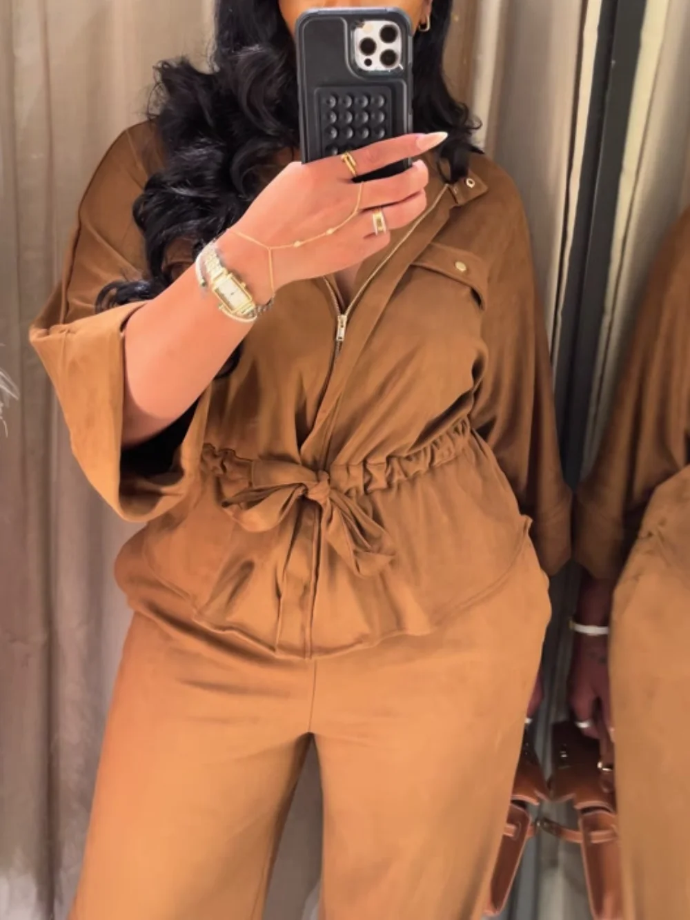 المرأة معطف غير رسمي مجموعة بناطيل رجالي فضفاض سستة الخامس الرقبة الدانتيل يصل الطية الأعلى واسعة الساق بنطلون دعوى الصيف سيدة 2 قطعة وتتسابق