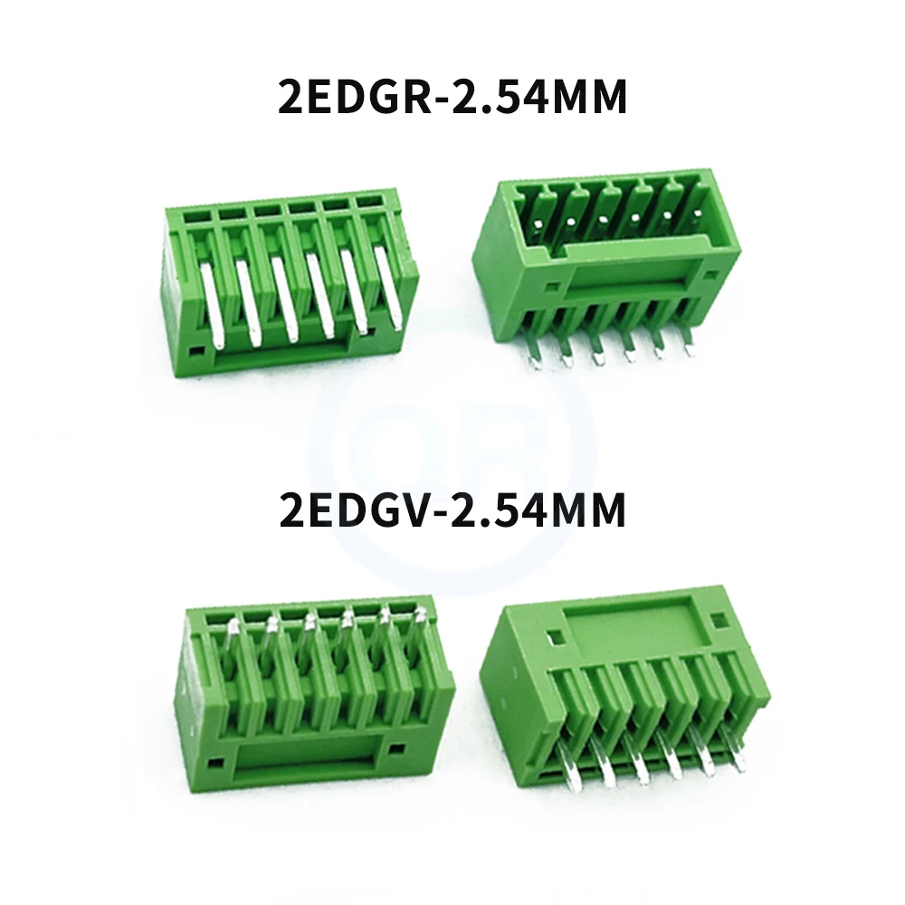 (10 pcs) 2EDGV 2EDGR 2.54MM Wiring Terminal KF 15EDGV/R Pitch Plug-in Terminal Straight Pin Block Right Angle Block 2-24Pin