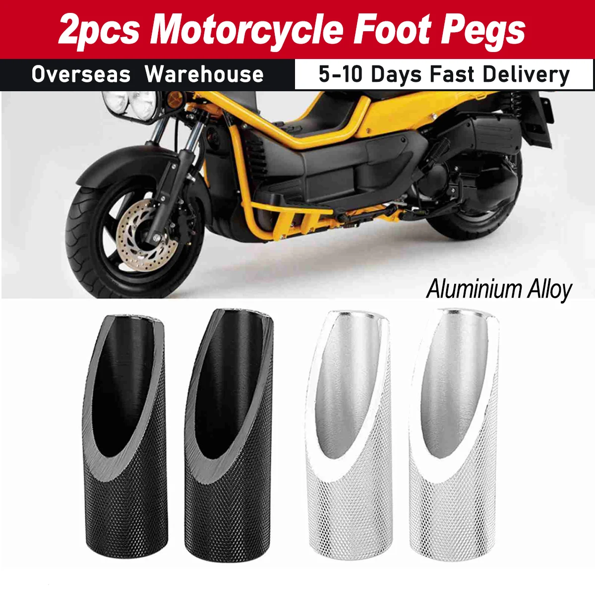 2pcs Motorcycle Floor Peg Motorcycle Footboard Foot Peg Aluminum Alloy Motorbike Motorcycle Foot Pegs Rests Accessories Footrest