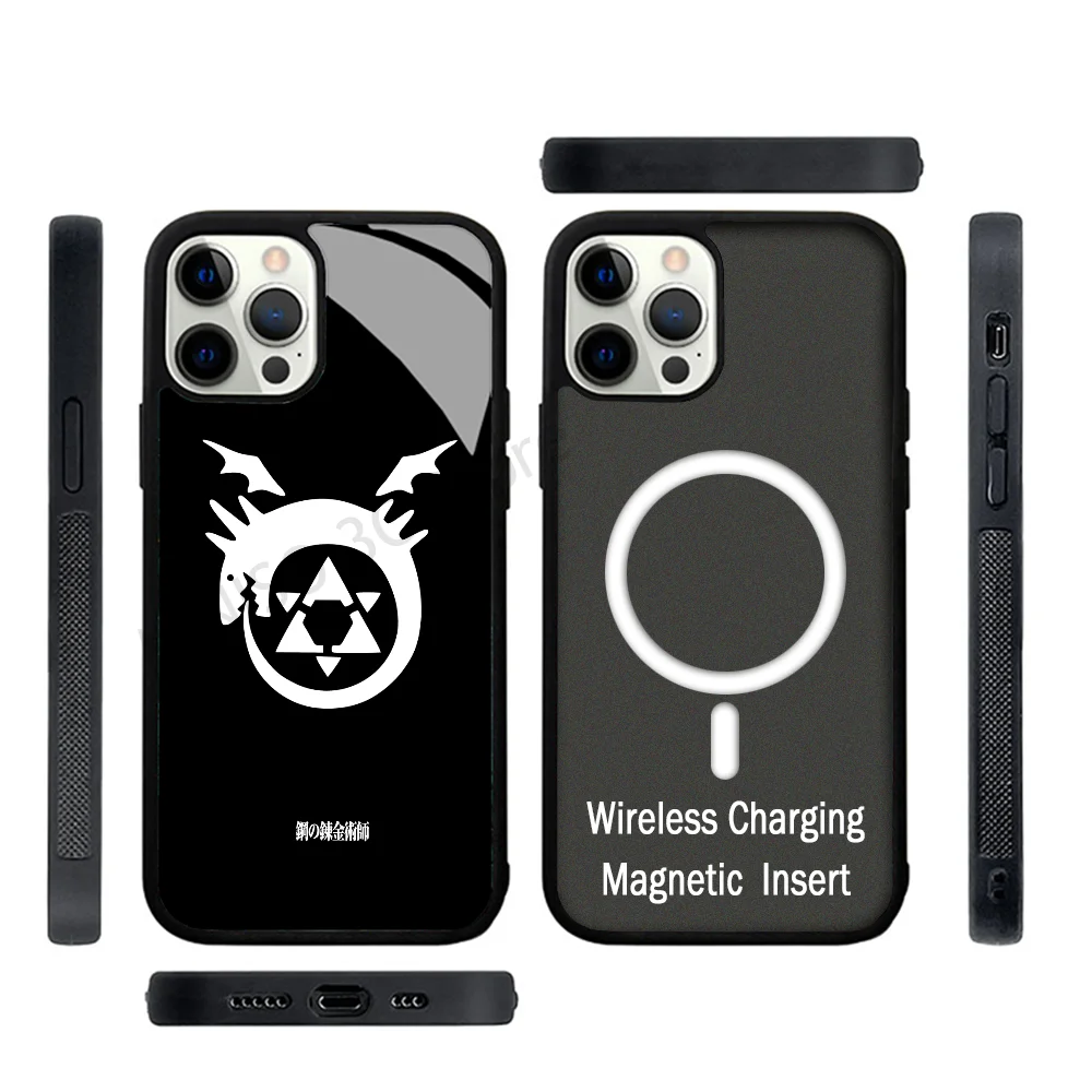 

Fullmetal Alchemist Logo Phone Case Strong Magnetic For IPhone 15 14 13 Pro Max 11 12 Mini For Magsafe