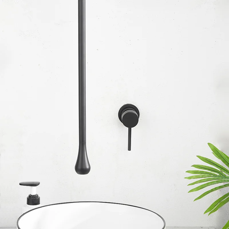 صنبور فني نحاسي مثبت على الحائط، صنبور مستشعر شلال ساخن بارد واحد لحوض الحوض #3