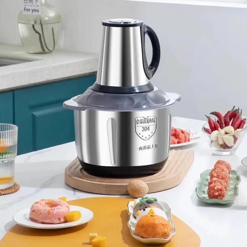 Der Neue 5-Liter Edelstahl Multifunktions-Fleischwolf Ist Perfekt zum Zerkleinern und Schneiden von Gemüse.