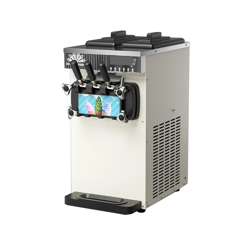 128 Type Electric Ice Cream Machine Orange White Purple Stainless Steel Soft Serving Ice Cream Making Machine Sundae Maker