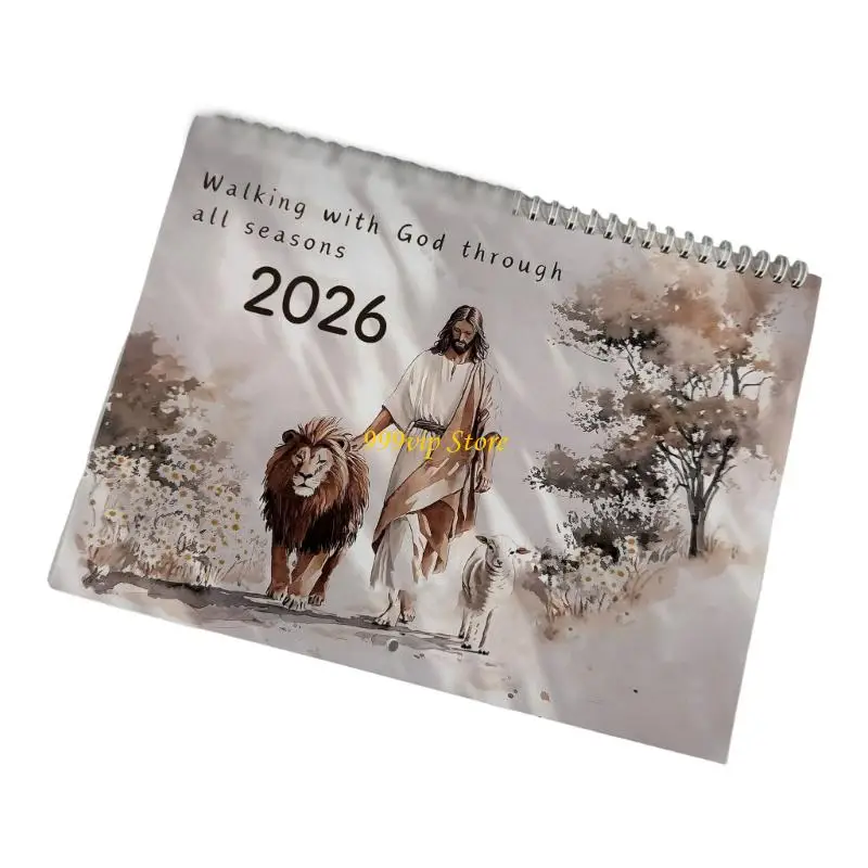 C90C 2025 Art Calendar (Hear Him) 2026 Art Wall Calendar "Hear Him", 8 x 11 인치 아카이브 용지에 인쇄