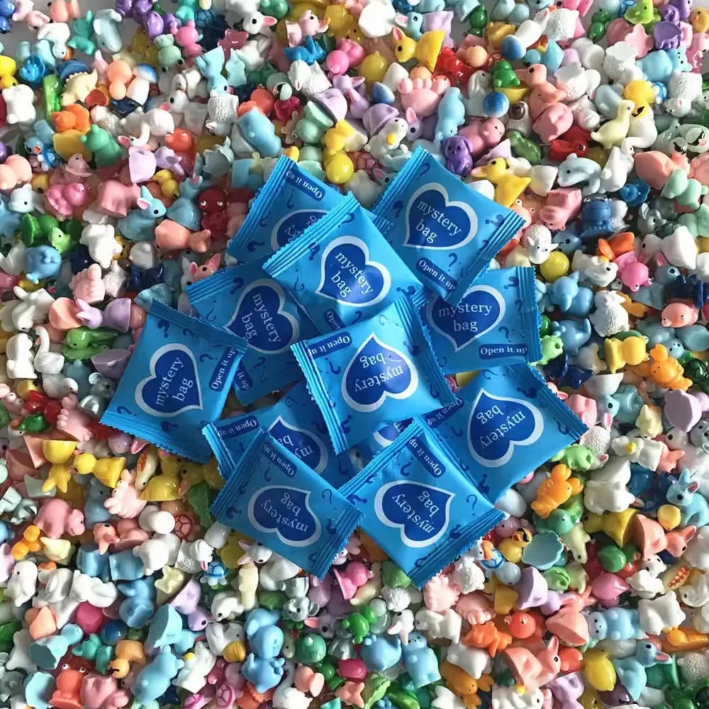 100 قطعة صغيرة بلون الراتنج الحيوان حقيبة أعمى ديكور المنزل سطح المكتب الإبداعية حديقة الديكور اكسسوارات الحيوان صندوق أعمى #2