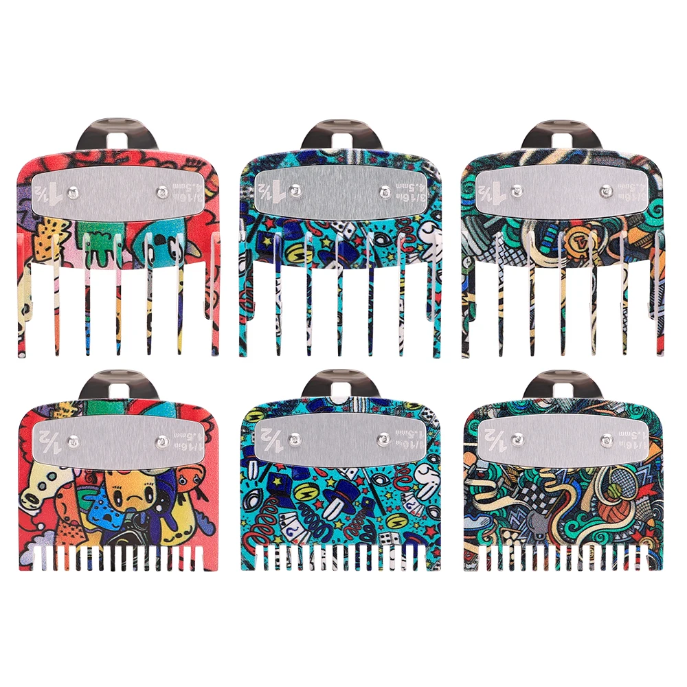 Trimmer Guards Attachment Graffiti Hair Clipper Set Limit Combs Hair Clipper Limit Comb Guide Limit Comb  Accessory ToolHaircut