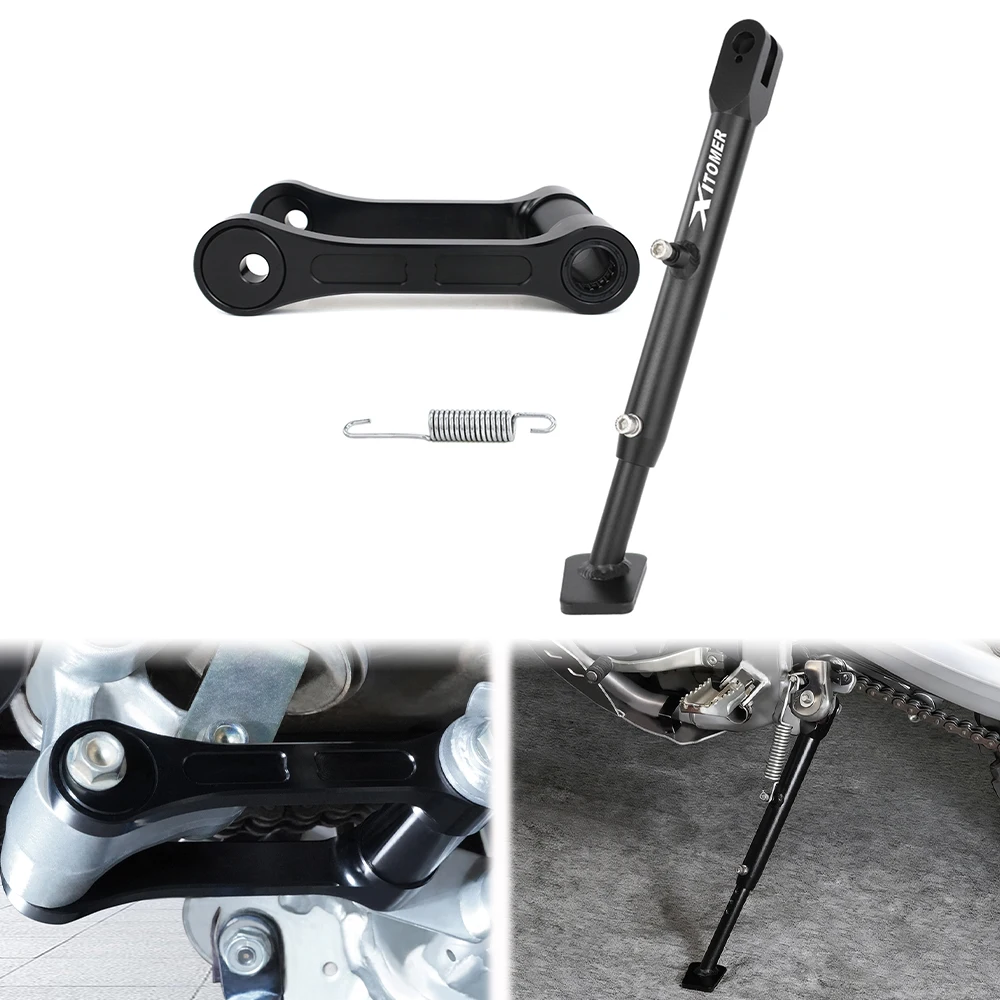 

For Honda CRF250L/Rally 2012-2020 CRF300L/Rally 2021-2025 Motorcycle Adjustable Kickstand Side Stand & Rear Lowering Links kit