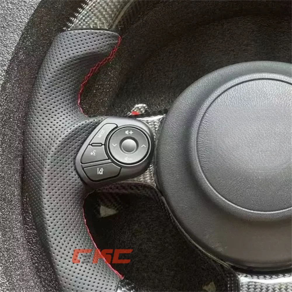 عجلة قيادة جلدية من ألياف الكربون الأسود مخصصة لـ 2022 2023 2024 2025 GR86 GR
