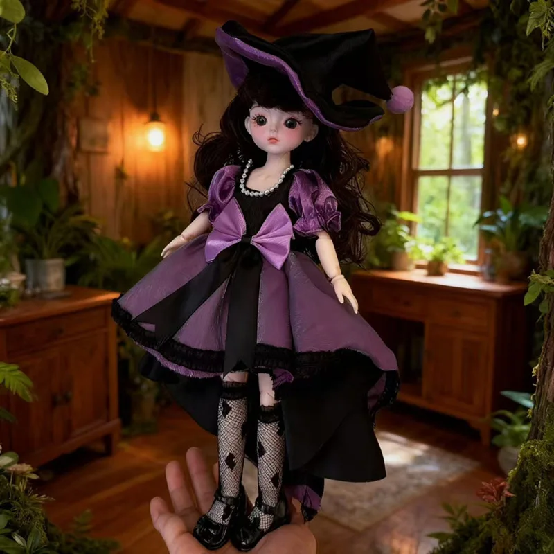30cm Witch Cute Princess Doll Full Set Lolita Style Dress-Up Set for 1/6 Girl Dolls with Accessories