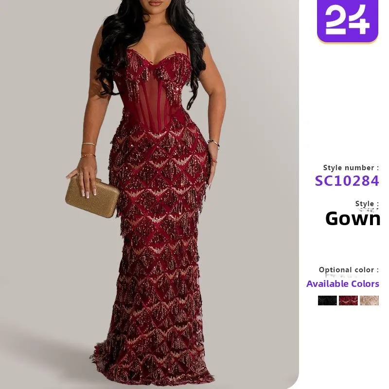 

Блестящая длинная юбка с завышенной талией, асимметричная, из полиэстера, без рукавов, для повседневной носки