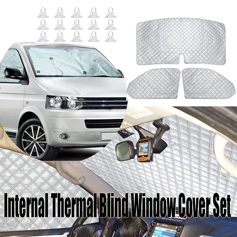 

Internal Thermal Blind Window Cover Set For VW T5 T6 Sunshade Windscreen Protection Set Exterior Accessories Windshield Sunshade