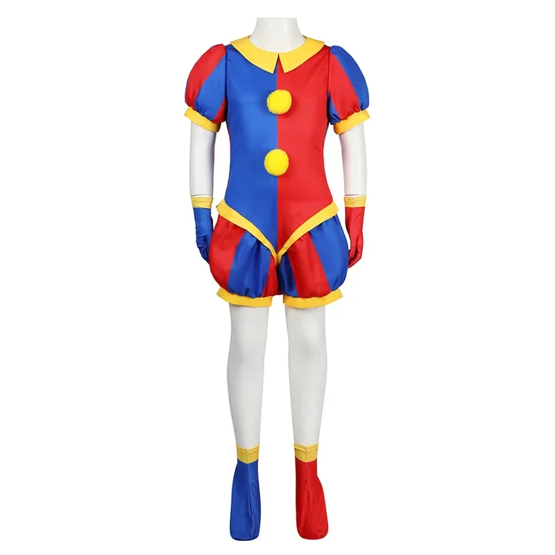 Amime The Amazing Digital Circus Pomni Cosplay Costume Kids Adults Halloween Jumpsuits Boys Girls Carnival Performance Clothes