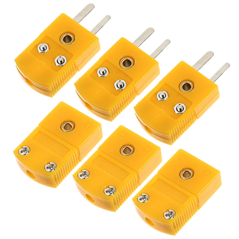 

4 Sets K Type Thermocouple Connectors Male Female Plugs Junction Adapter Replacement Plastic Insulation Repair Build Extension