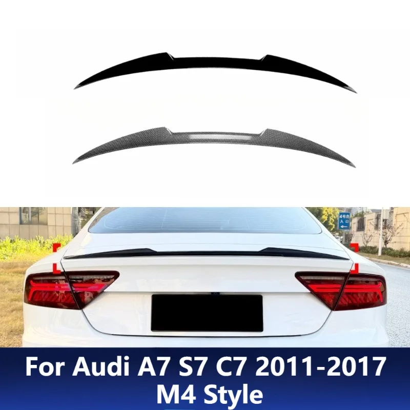 

For Audi A7 S7 C7 2011-2017 M4 Style Rear Spoiler Roof Wing Trunk Lip Aerodynamic Body Kit Exterior Modification Accessories