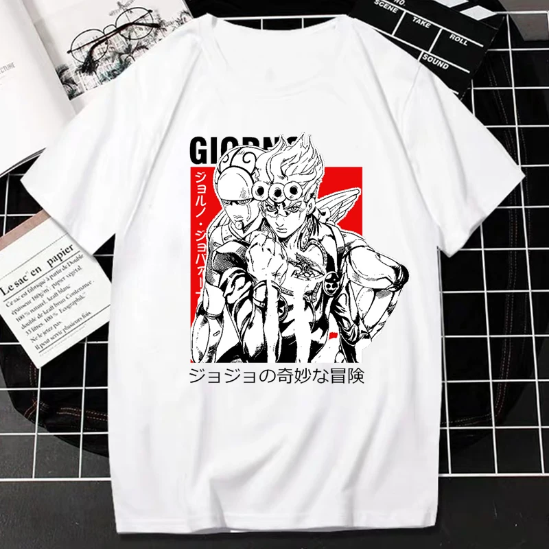 New Men\'s Tshirt Vintage Japan Anime Jojo Bizarre Adventure T Shirt Harajuku Streetwear Unisex T-shirt Hipster Casual Style Tees