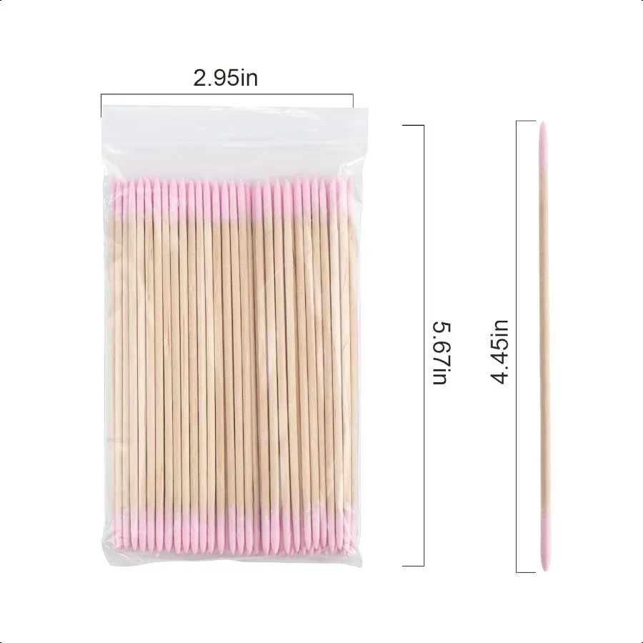 500pcs  Micro Applicators BrushCotton Swabs Pointed Tip Tattoo Permanent plies Makeup Cosmetic Applicator Sticks Pink Long doub
