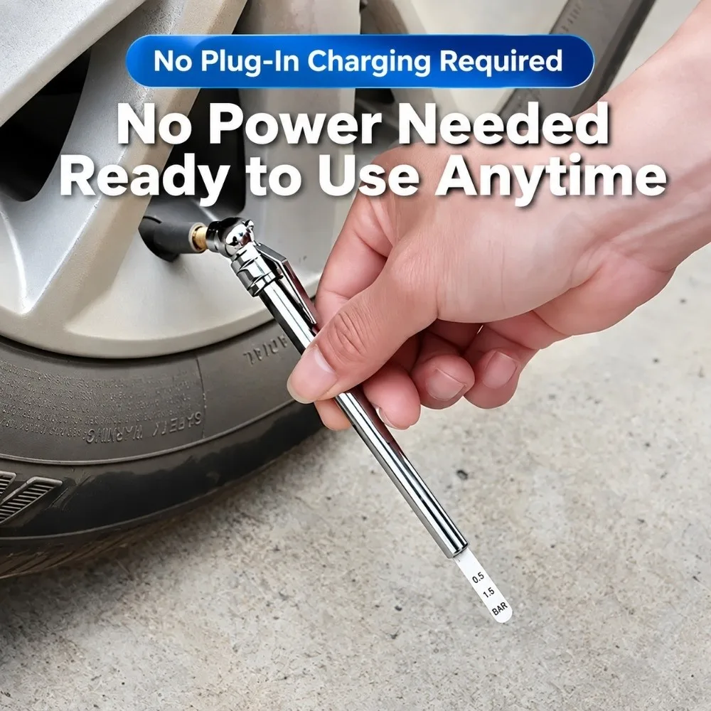 Portable Tire Pressure Gauge High Precision Metal Tyre Pressure Pen Pen Style Dual Unit Readout Tire Pressure Checker