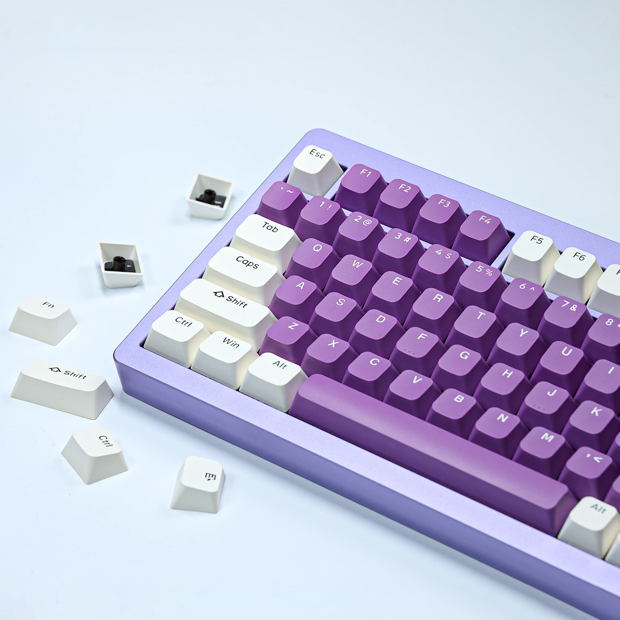 

Moon Break Белая лоза Фиолетовый Белый Прозрачный снег KOP Высота PBT Механическая клавиатура Адаптация 87 98