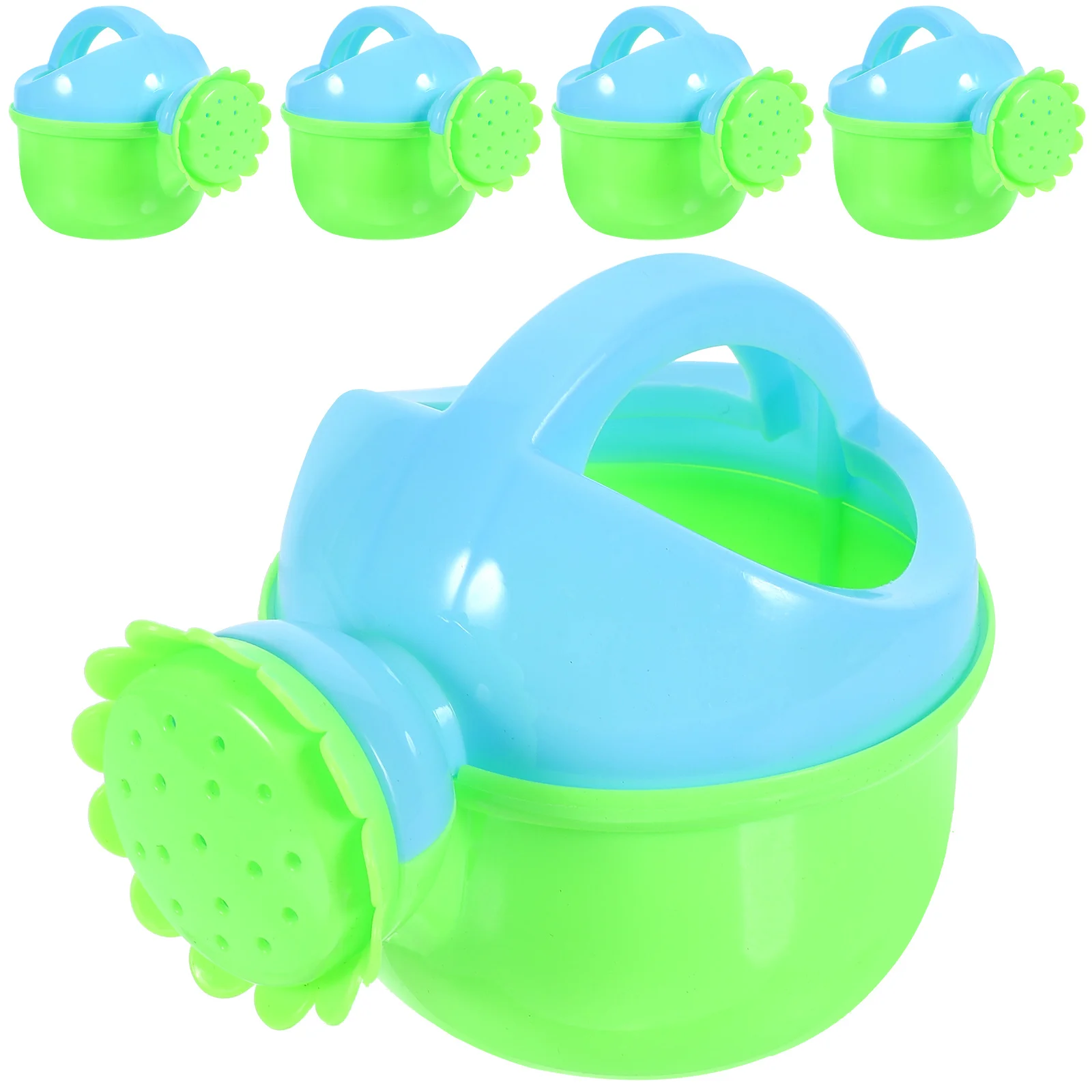 Tetera de baño para niños, juguete de Color brillante con forma de dibujos animados, regalo divertido, juguete educativo para bebés, regadera para niños, hervidor de plástico pequeño, 5 uds.