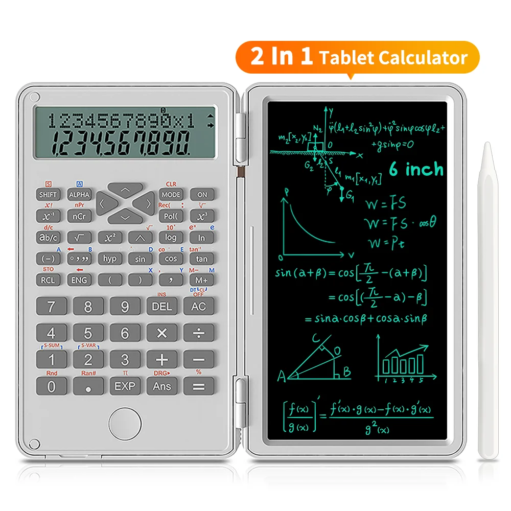 USB Portable Function Calculator Multifunction Smart Sintific LCD Screen Writing Rechargeable Drawing Board Office&School Tool