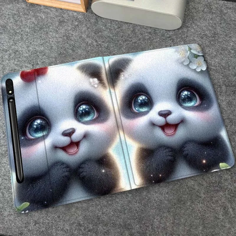 

Cute Panda Blue Eyes For Samsung Galaxy Tab S10 S9 S8 S7 FE Lite Soft Flexible Support Tablet Case Gift