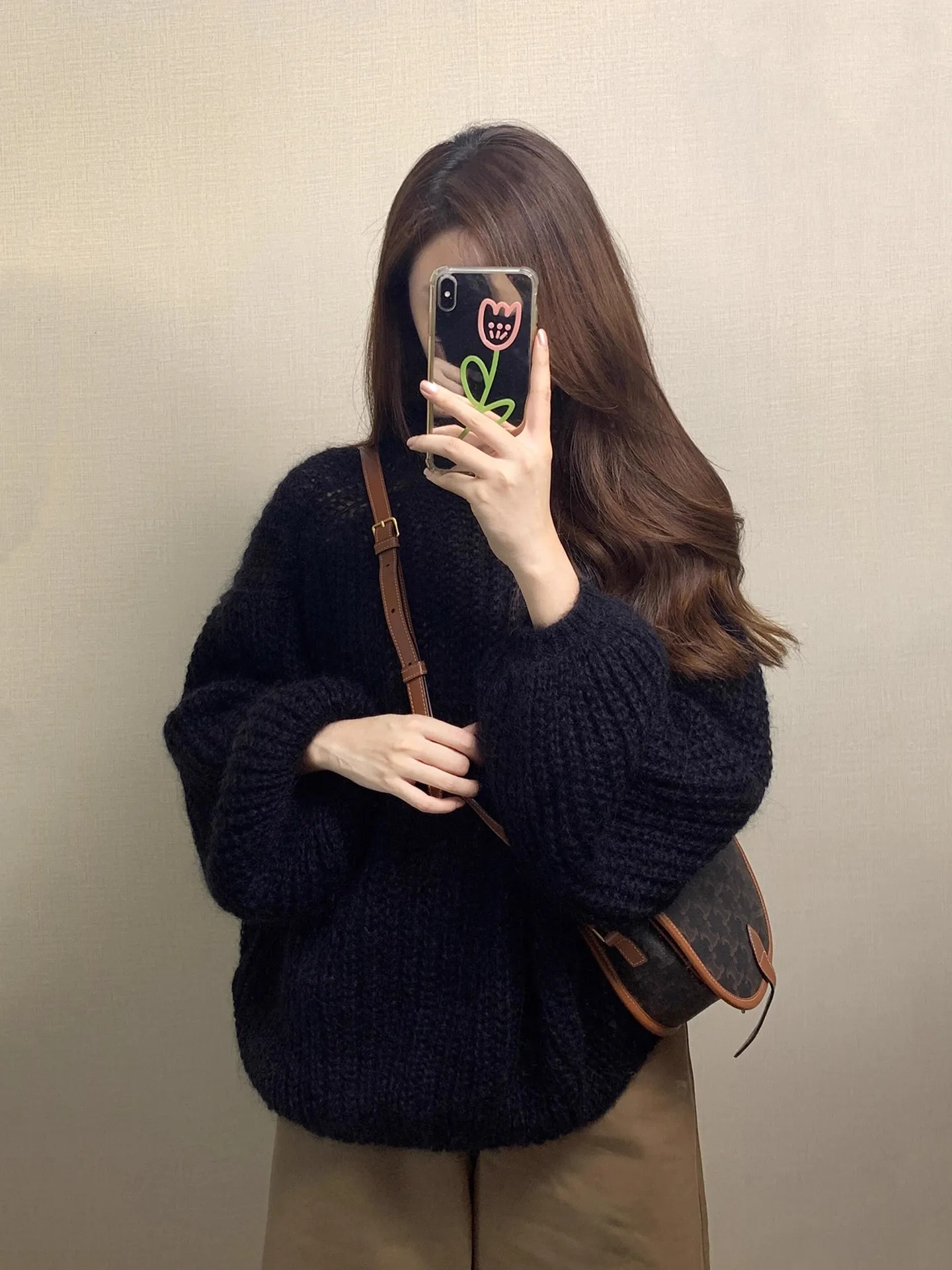 Ladies' Bla round Ne Knitted Sweater Autumn Winter Outerwear Comfortable Loose Fit Long Sve Casual Sle Faionable K...