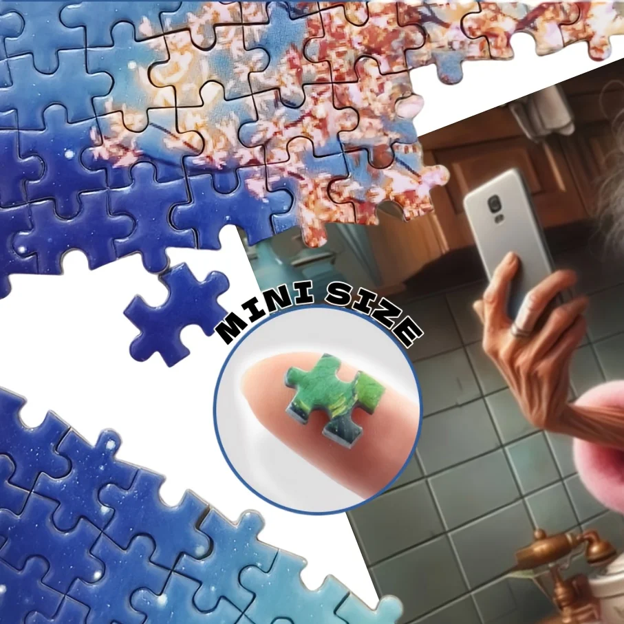 1 Scatola (A) Puzzle per Adulti con Dipinto di Nonna e Gatto, Gioco Divertente ed Educativo, Decorazione per Casa e Parete