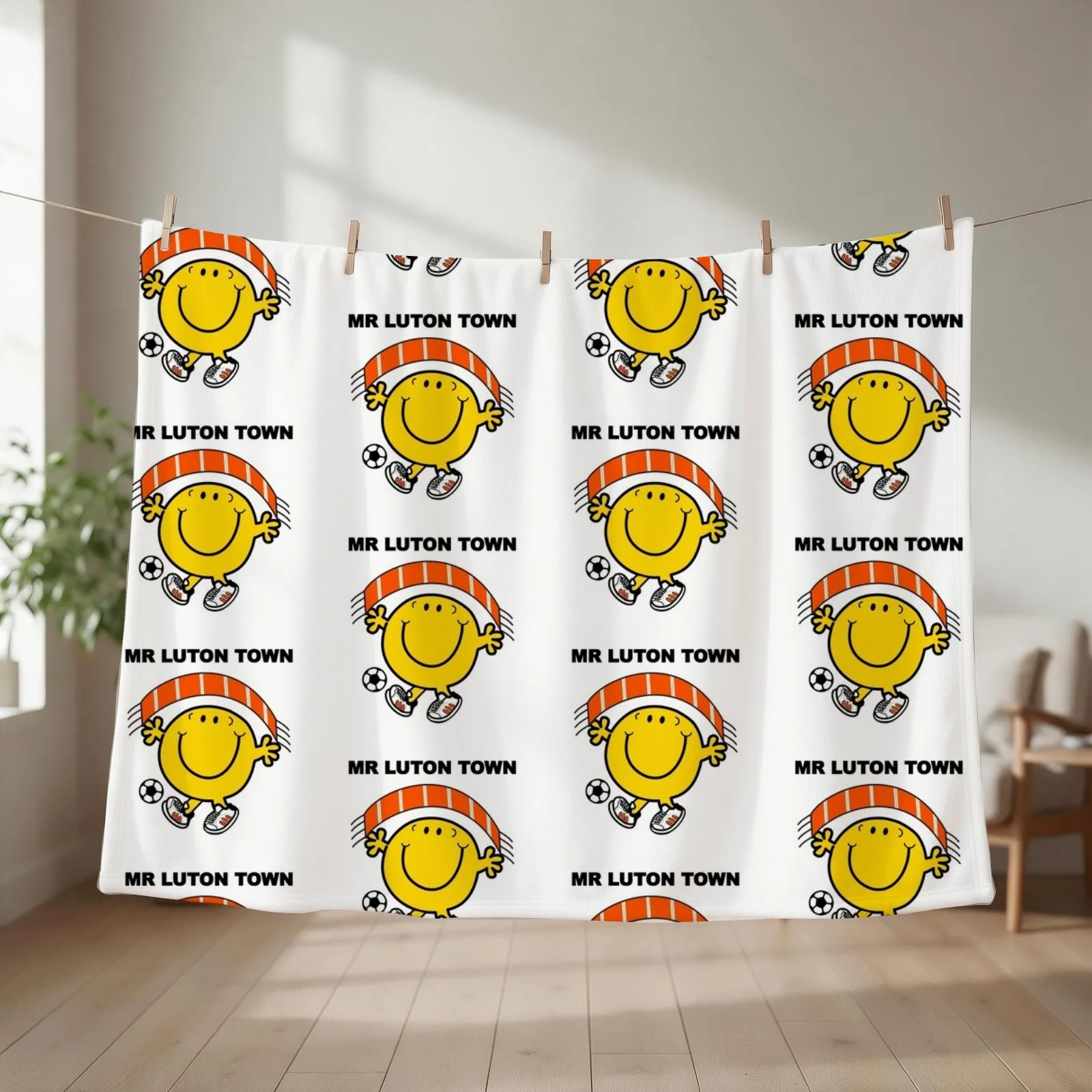 Mr Luton Town Throw Blanket couch cozy soft plush fuzzy picnic outdoor blanket