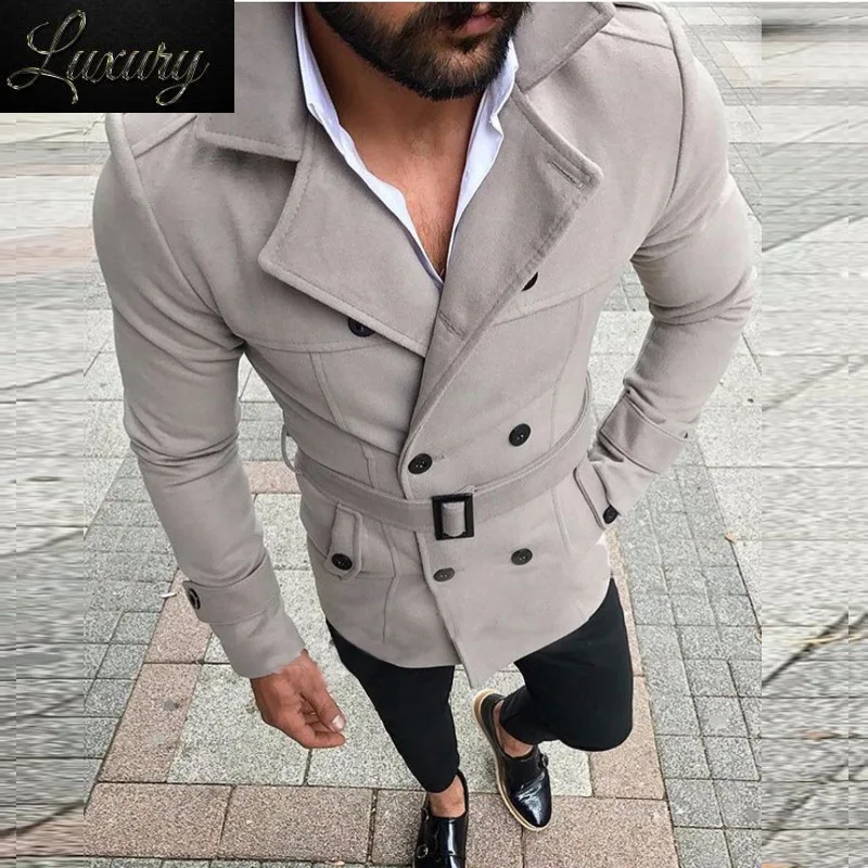 

Men Fashion Jackets Slim Fits Coats Business s Long Winter Windproof Outwears