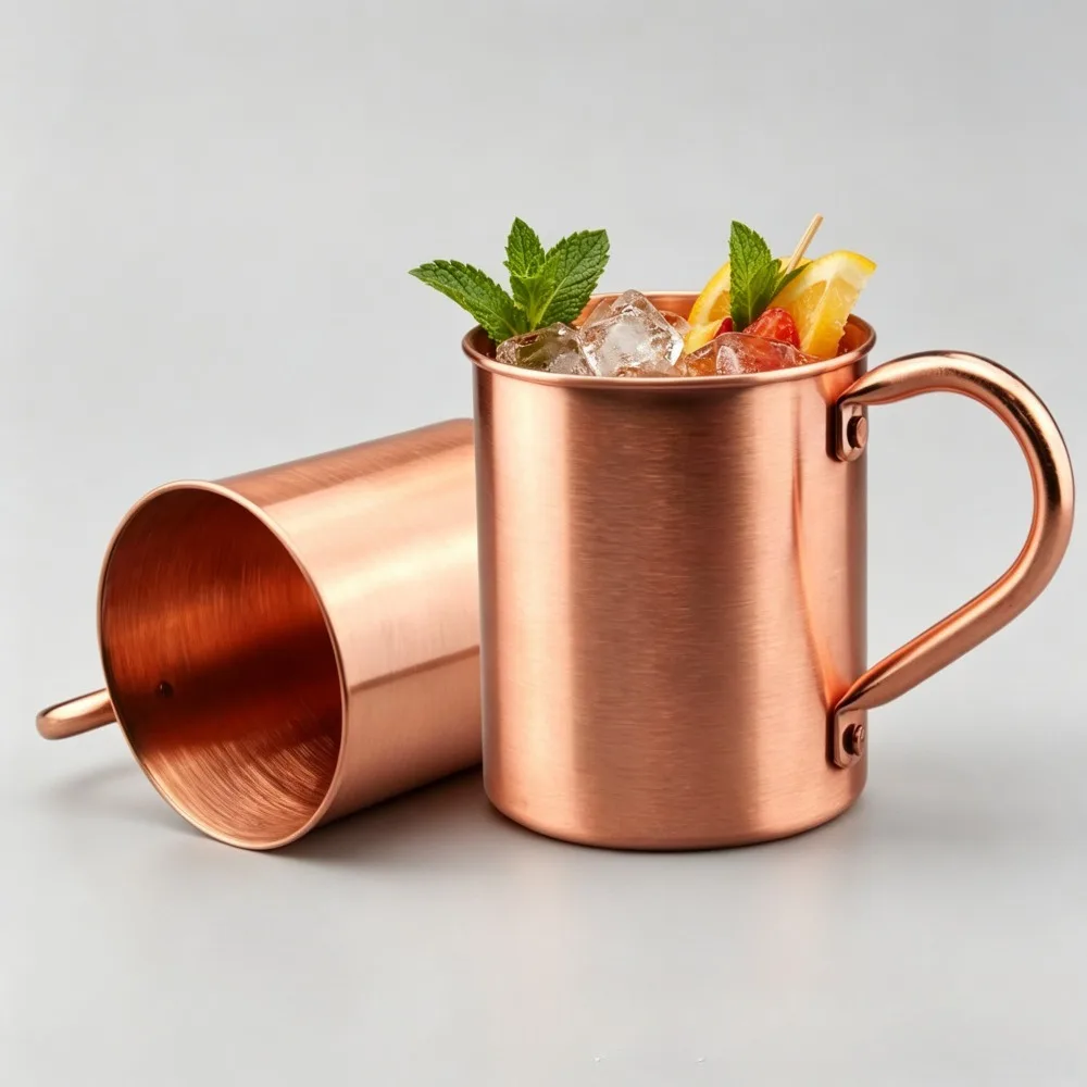 Copper Moscow Mule Cup With Handle Cocktail Coffee Beer Electroplated Mug For Home Bar Drinking Drinkware