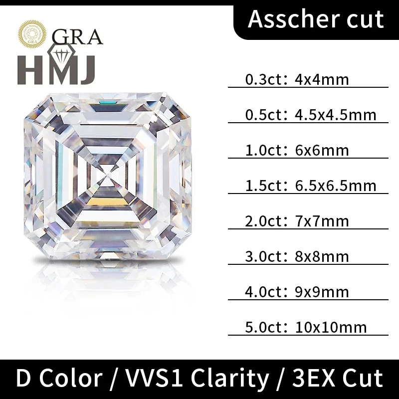 

0.3ct-5CT Moissanite Round/Oval/Pear/Radiant/Emerald/Heart/Princess/Cushion/Asscher/Marquise D Color Jewelry Materials Beads