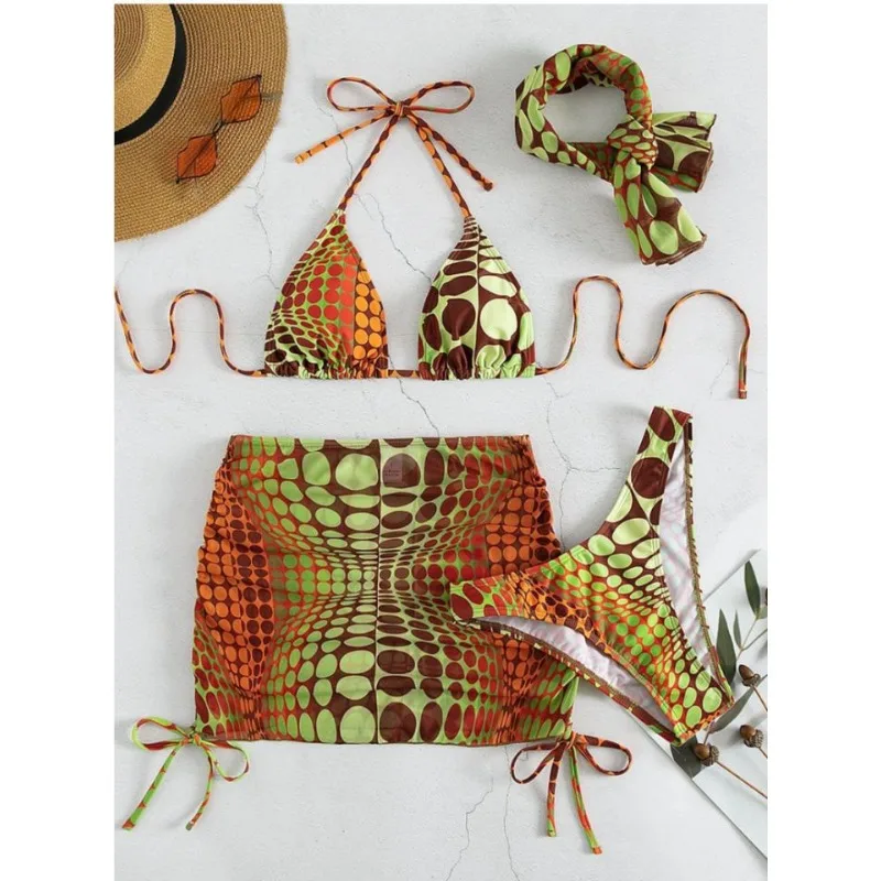 Sexy Bathing Suit 2025 New Swimming Suit Swimwear Women Brazilian Bikini with Cover Up Low Waist Swimsuit Biquinis Maillot