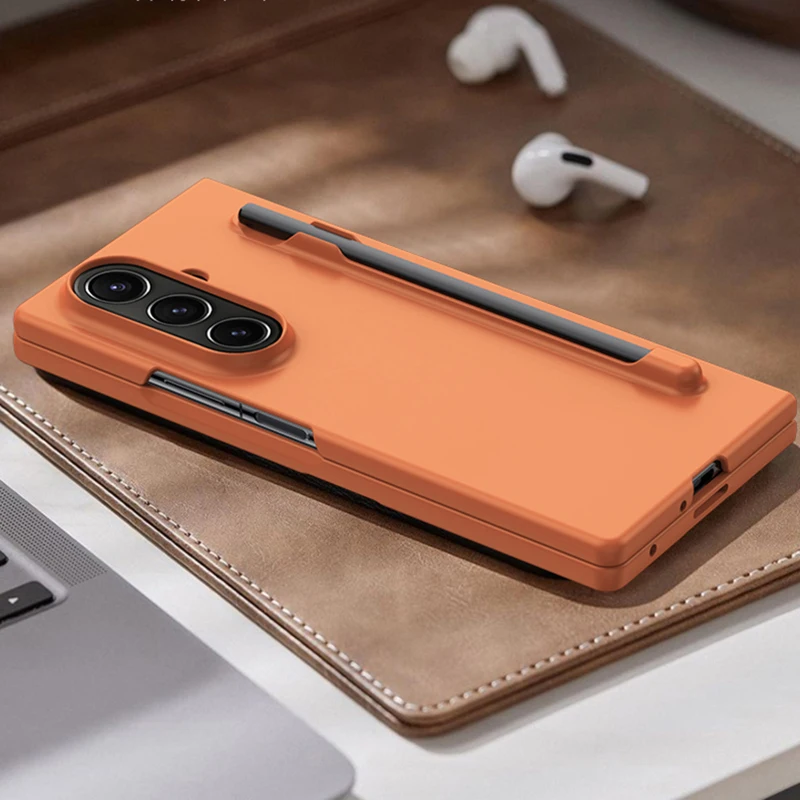 حافظة لهاتف سامسونج Z Fold 7 مع فتحة قلم وشاشة زجاجية وبسيطة وغطاء حماية رقيق وخفيف مقاوم للصدمات