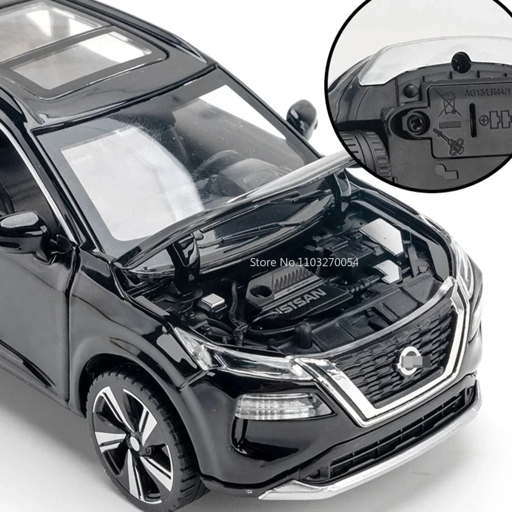 1:32 Nissan X-TRAIL Legering Speelgoed Auto Model Diecast Metaal Geluid Licht 6 Deuren Geopend Trek Miniatuur Voertuig Kind Verjaardagscadeautjes