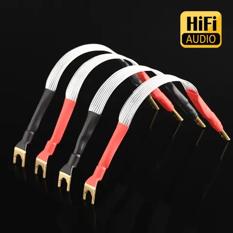 Nordost ODIN OCC 실버 도금 점퍼 케이블 HiFi 오디오 증폭기 스피커 브리지 케이블 금도금 바나나 플러그/U 자형 플러그