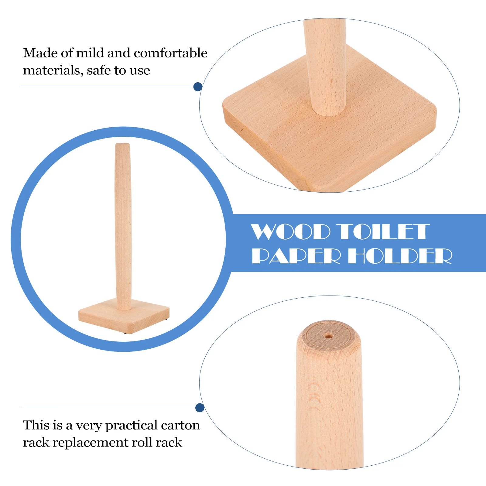 

Wood Toilet Holder Vertical Roll Winder Rack Tissue Storage Accessories Toilet Paper Winder Eco Friendly
