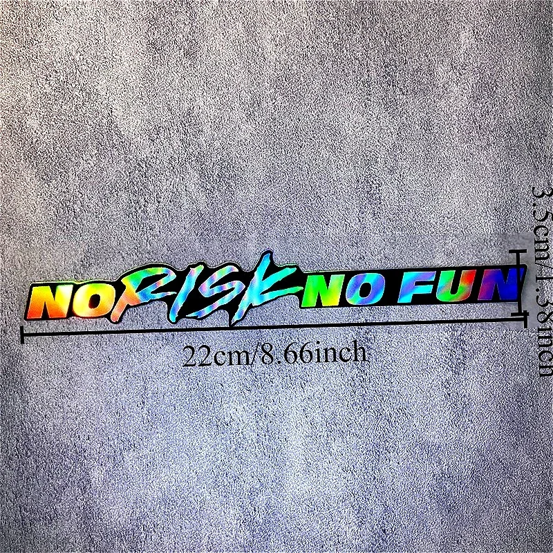 No Risk No Fun Waterproof Vinyl Slogan Sticker Decal for Motorcycle Helmet Motorbike Side Panel Fuel Tank Rear Cowls Decor