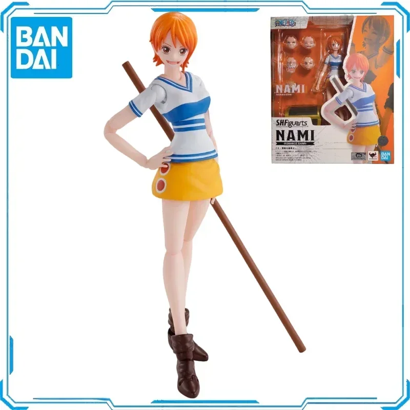 W magazynie oryginalny Bandai One Piece SHF Nami figurki animacja prezenty Model oryginalne kolekcjonerskie Hobby zabawki Anime