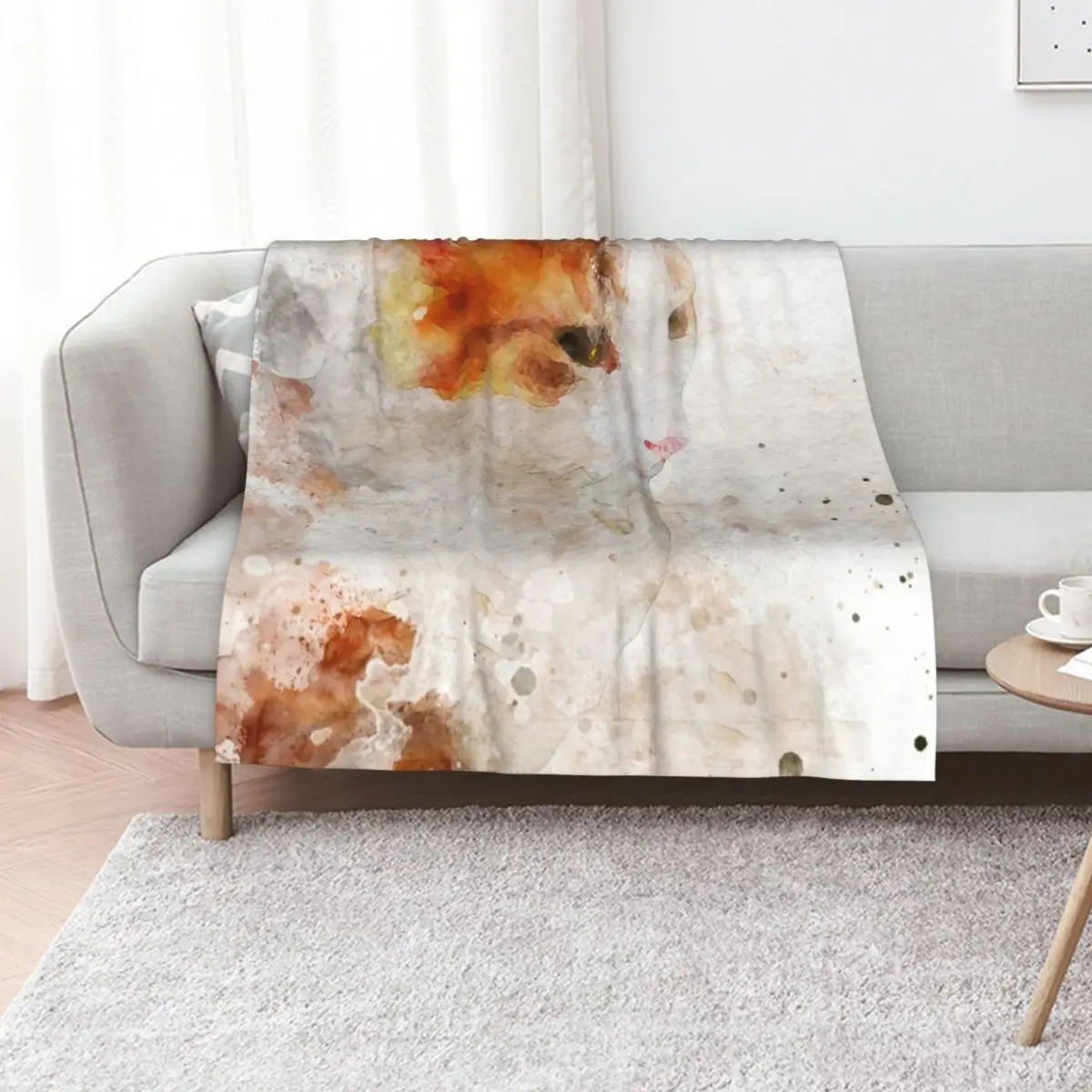Ginger cat watercolor Throw Blanket manga for winter Beach Luxury St For Decorative Sofa Furrys Blankets