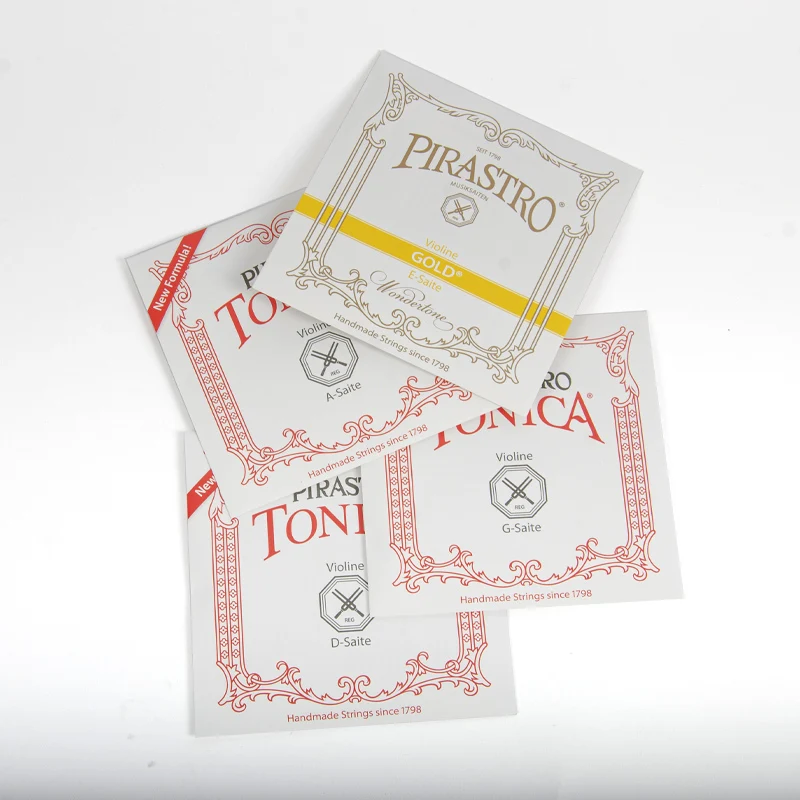 PIRASTRO TONICA Violin Strings Set E-A-D-G 4 Strings Synthetic Core E-Steel Medium Tension Ball End Available in 4/4 to 1/8