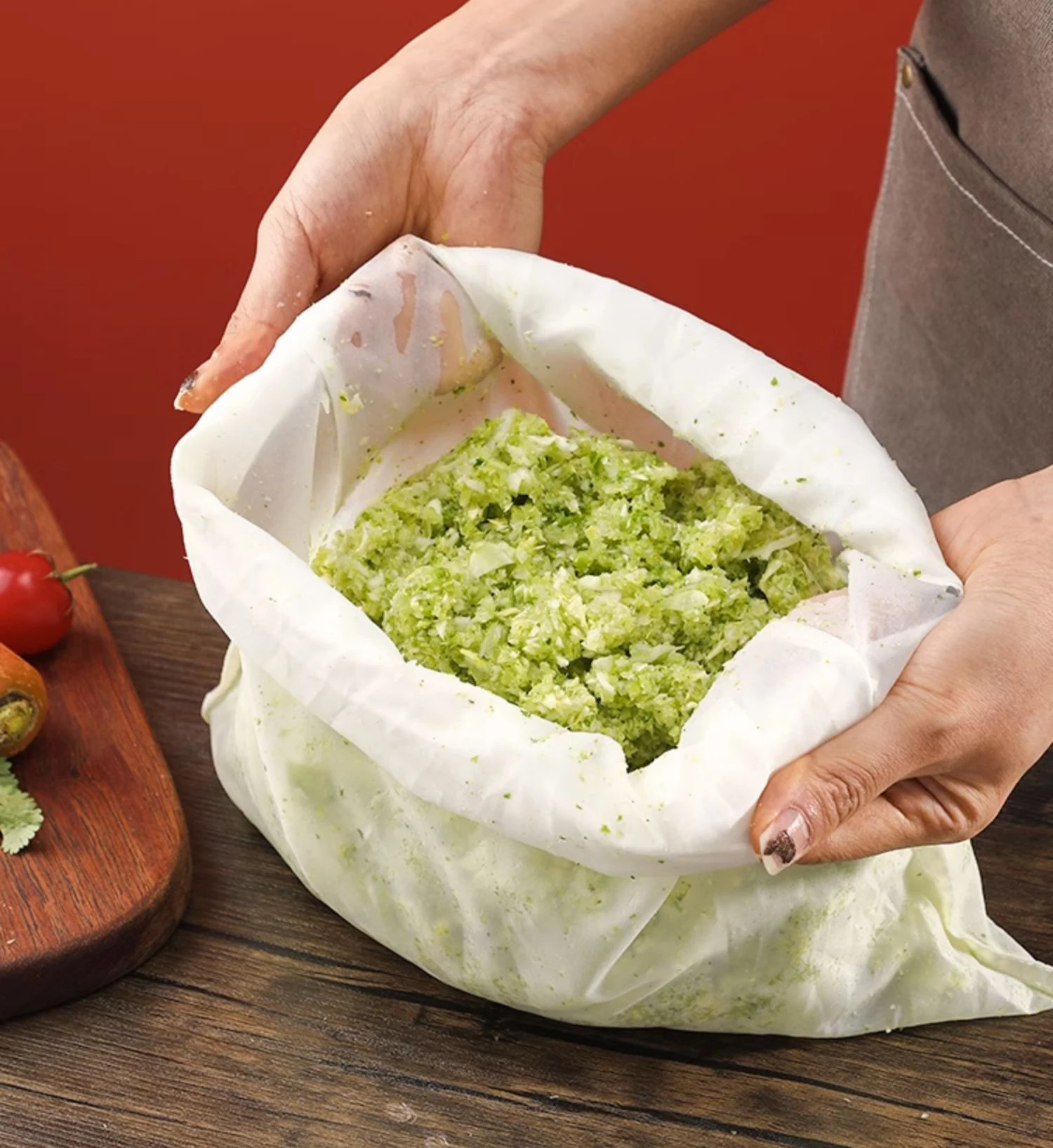 10 pcs manual reusable vegetable squeeze net  squeeze bag press universal for kitchen cooking big small size