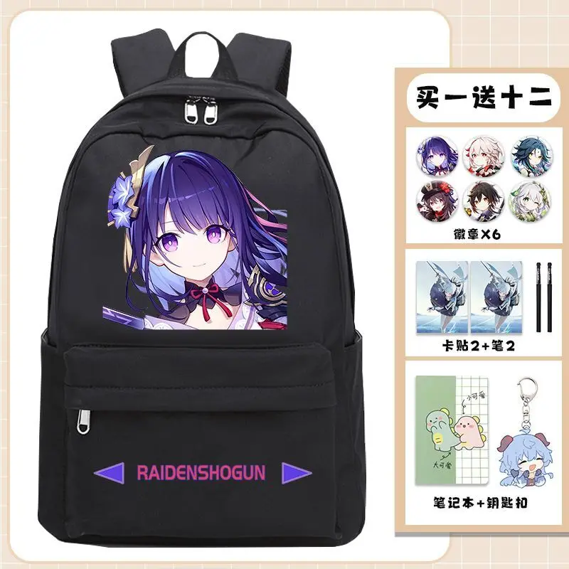 

Genshin Impact Anime Two-Dimensional Student Backpack For Third To Sixth Grade Middle Simple Large Capacity School Bag ANI