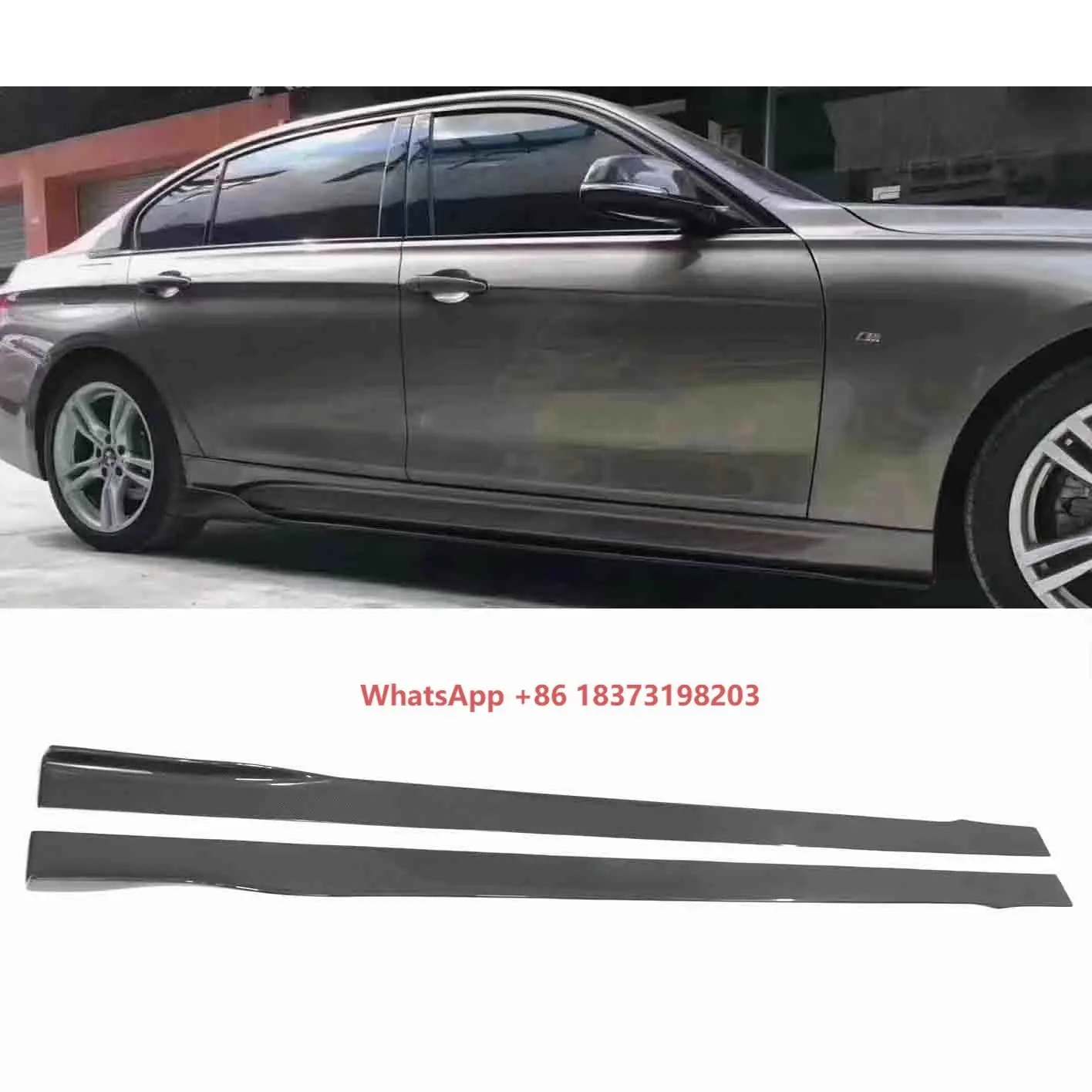 

For All Car Customized Length Carbon Fiber Universal Side Skirt Extension Lip Car Side Skirt