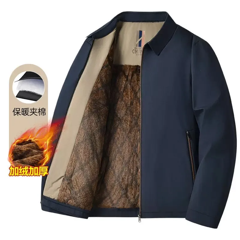 

Autumn and Winter Fashion With Plush and Thick Warm Workwear Jacket For Men Loose Fit Sports Plus Large Size High-Quality Jacket