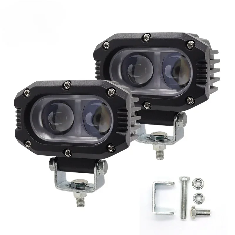 Ultra-bright Cross-country Spotlight LED Lens Strong Light Yellow Fog Light Truck Front Bumper Modified Headlights