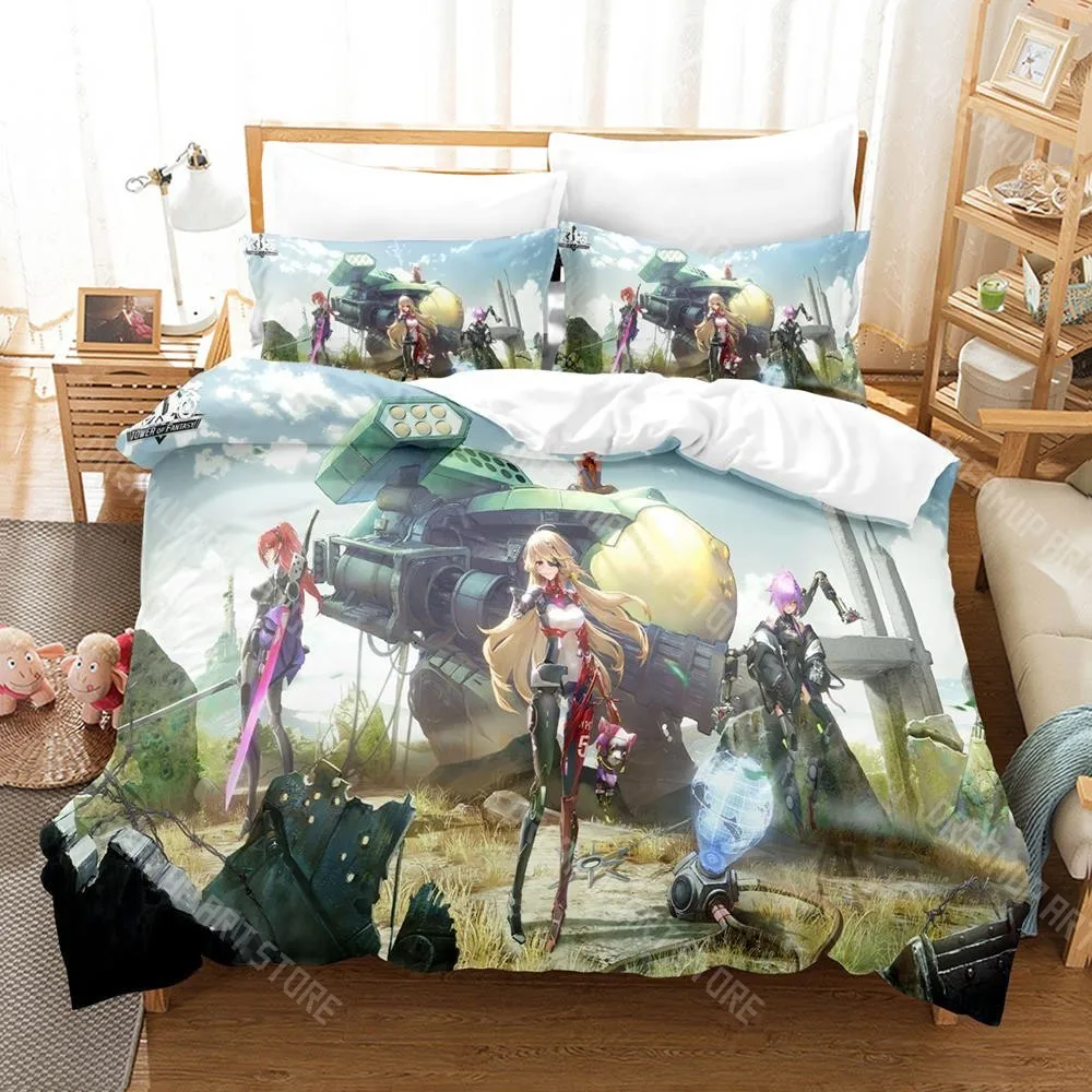 3D Printed Tower of Fantasy Game Bedding Set for Boys Girls Duvet Cover Pillowcase Twin Queen King Full Single Double Sizes