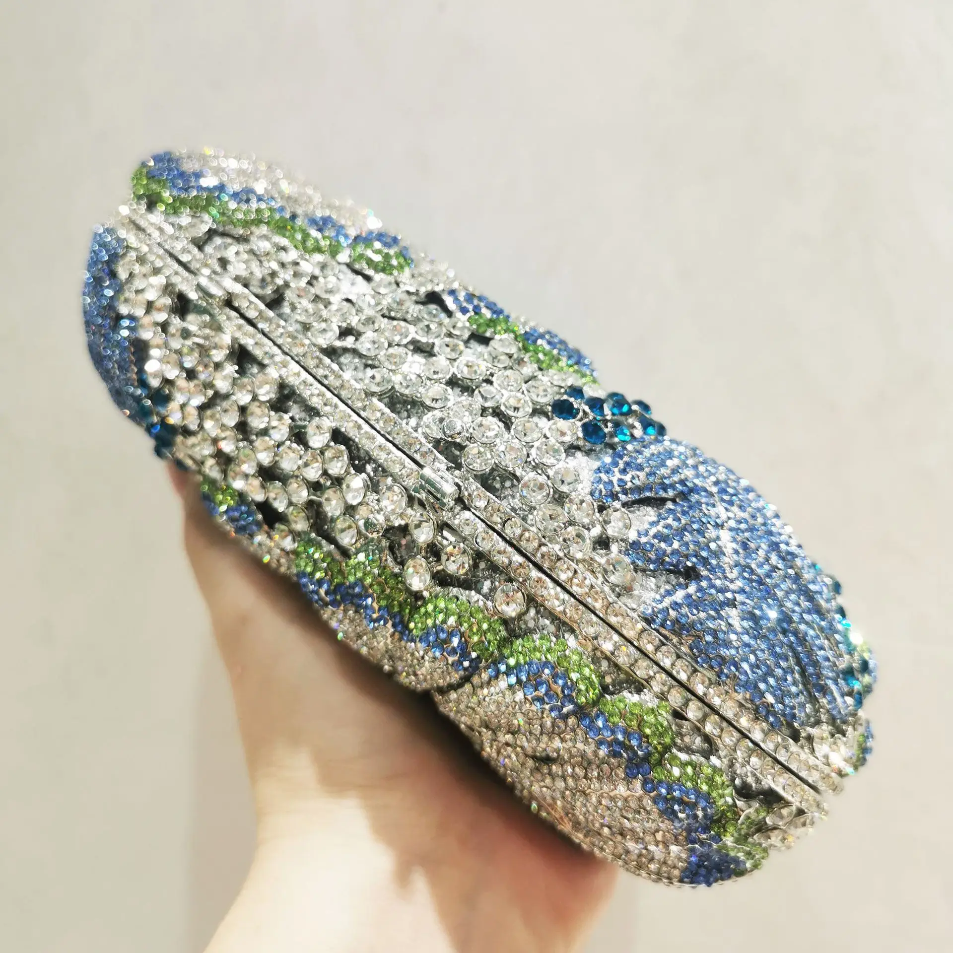 Blue Yellow Multicolored Diamond Crystal Clutch Bag Rhinestone Women Evening Bag Wedding Party Prom Crystal Purse Luxury Handbag