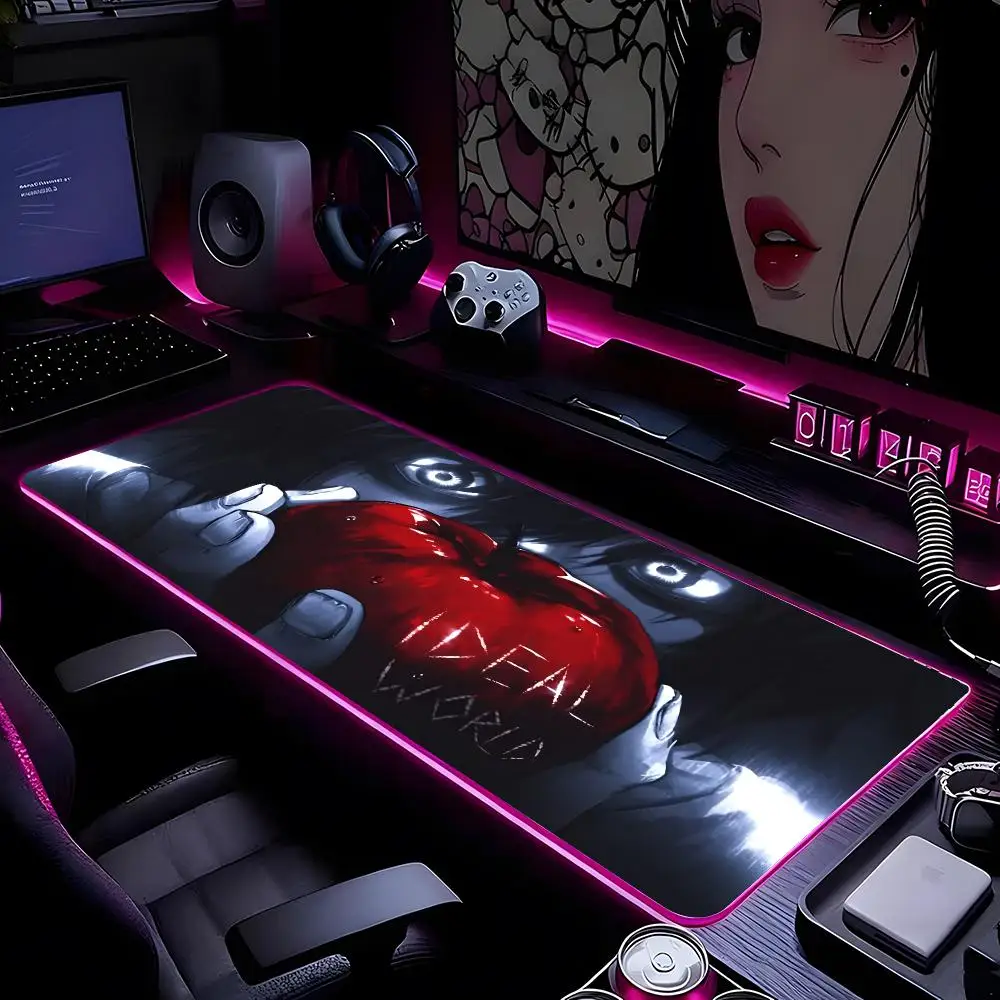 2026 New DEATH NOTE Mouse Pads Mousepad HD Printing Computer Gamers Locking Edge Non-slip RGB Mouse Pad XXL90x40cm Keyboard PC