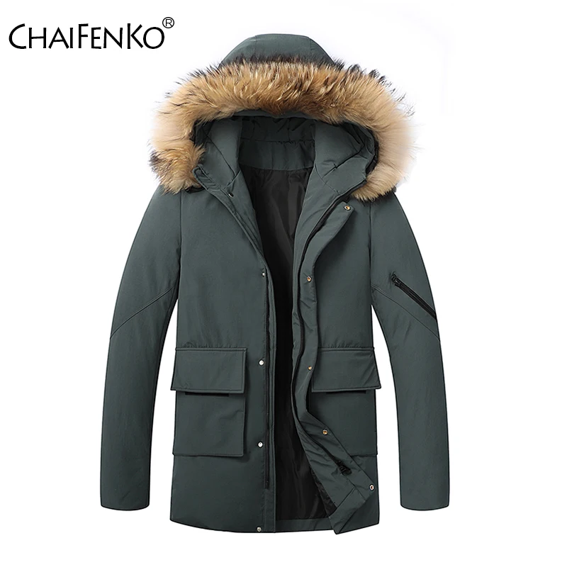 Parkas com capuz médio e longo estilo masculino, casacos à prova de vento, tops espessamento sólido, manter aquecido, lazer, inverno, moda, novo