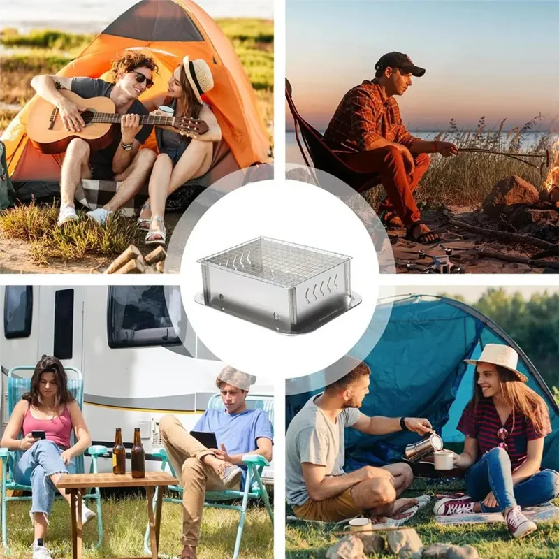 

Small Grill Portable Foldable Grill Outdoor Grill Removable Part Versatile BBQ Tool For Barbecue Beach